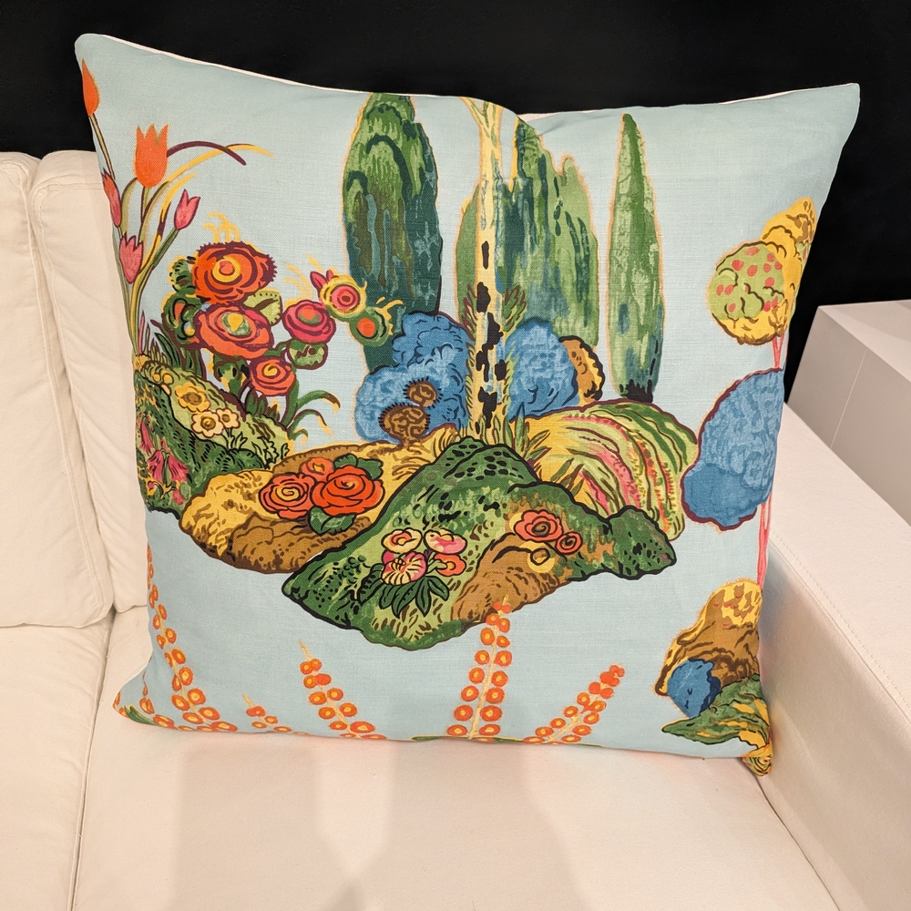 Floral Decorative Pillow with Multicolor Design